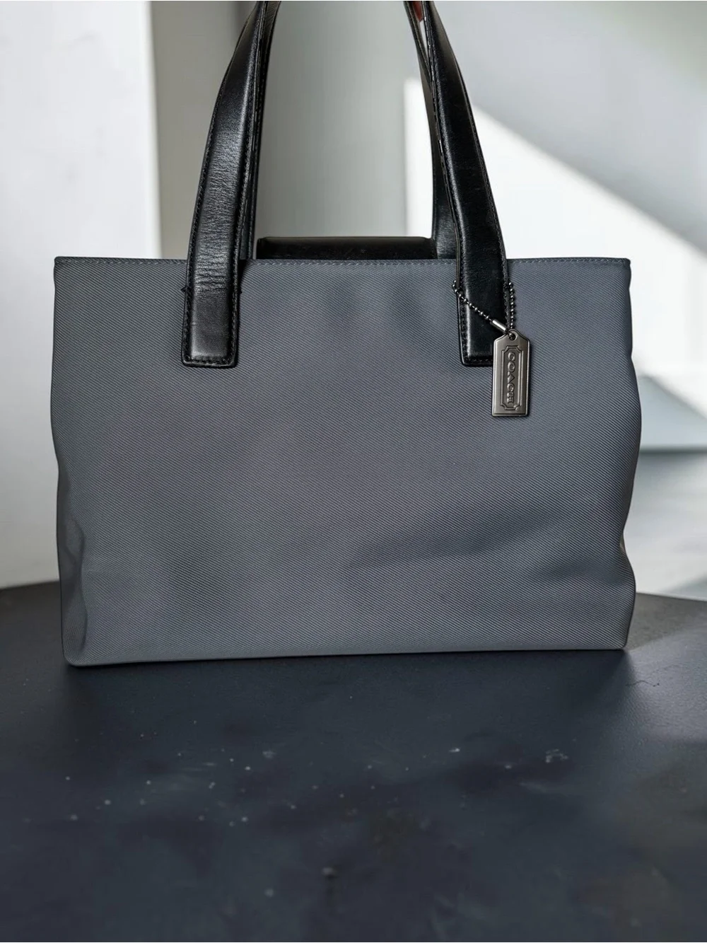 Coach Mercer grey/black tote bag, style #7400